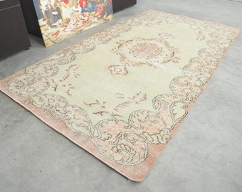 5x9 Turkish Rug,Vintage Rug,Handmade Wool Rug,Oushak Rug 5x9,Vintage Area Rug,5x9 Rug,Turkish Area Rug,Muted Rug 5x9,Anatolian Turkey,08