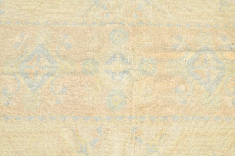 Turks tapijt van 4 x 6, vintage Oushak-tapijt 4 x 6, handgemaakt wollen tapijt, tapijt van 4 x 6, Turks tapijt, gedempt tapijt 4 x 6, Anatolisch Turkije, 1237 afbeelding 5