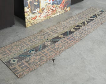 2x9 Rug,Turkish Runner,Vintage Runner 2x9,Wool Runner,Oushak Runner Rug,Hallway Rug,Handmade Rug Runner,Anatolian Rug,2x9 Oushak Rug,167