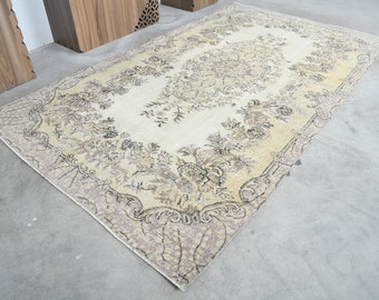 5x9 Turkish Rug,Vintage Rug, Oushak Rug 5x9,Vintage,Handmade Wool Rug, Area Rug,5x9 Rug,Turkish Area Rug,Muted Rug 5x9,Anatolian Turkey,945