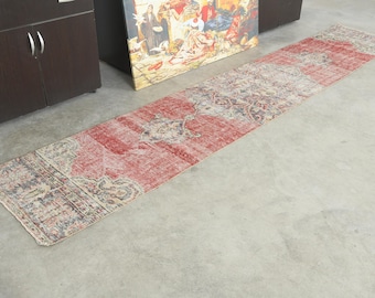 2x11 Turkish Runner, Kitchen Runner,Vintage Runner 2x11,Oushak Runner,Wool Runner Rug,Hallway Rug,Handmade Faded Runner,Anatolian Rug,275