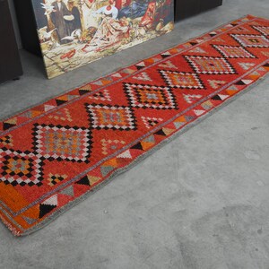 2x9 Rug,Turkish Runner,Vintage Runner 2x9,Wool Runner,Oushak Runner Rug,Hallway Rug,Handmade Rug Runner,Anatolian Rug,2x9 Oushak Rug,327
