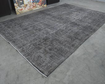 Vintage Oushak Turkish Rug,Oversize Vintage Rug,Oushak Rug 7x10,Vintage Area Rug,7x10 Rug,Handmade Wool,Large Turkish Rug,Muted Rug 7x10,165