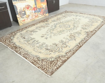 6x10 Turkish Rug,Oversize Vintage Rug,Oushak Rug 6x10,Vintage Area Rug,6x10 Rug,Handmade Wool,Large Turkish Rug,Muted Rug 6x10,Turkey,281