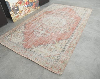 5x9 Turkish Rug,Vintage Rug,Handmade Wool Rug,Oushak Rug 5x9,Vintage Area Rug,5x9 Rug,Turkish Area Rug,Muted Rug 5x9,Anatolian Turkey,21