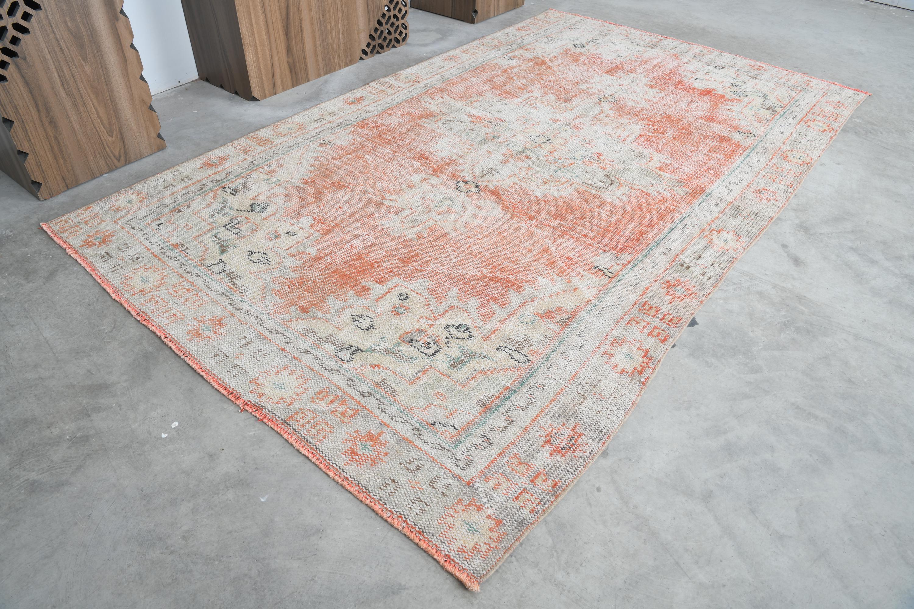 5x9 Turkish Rug,vintage Rug,handmade Wool Rug,oushak Rug 5x9