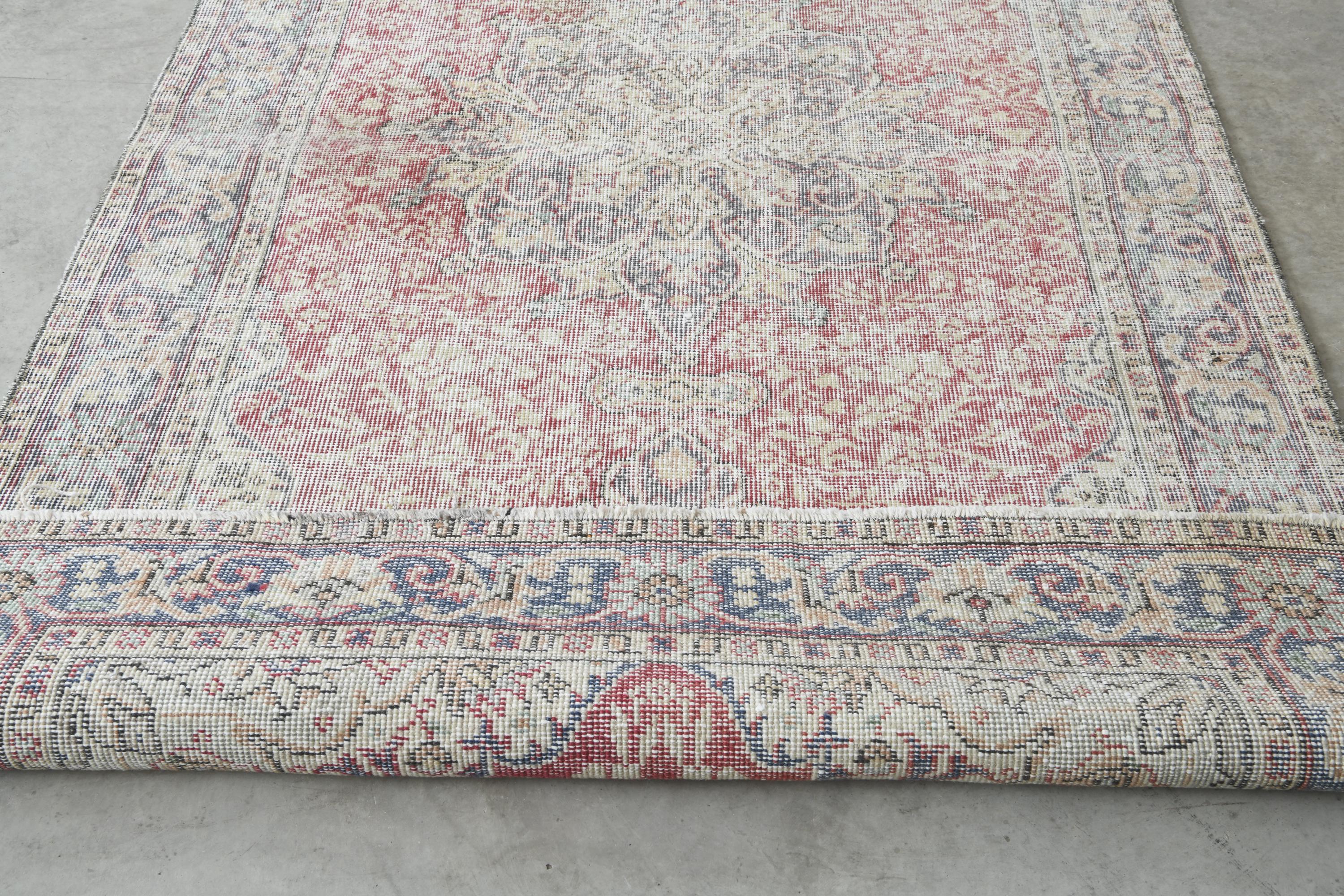 ラグ ヴィンテージラグ トルコラグ 4x7 トルコラグ、ヴィンテージラグ、ウシャックラグ 4x7、ハンドメイド