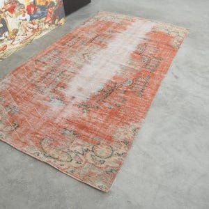 Turks tapijt 5 x 8, vintage tapijt, handgemaakt wollen tapijt, Oushak-tapijt 5 x 8, vintage tapijt, 5 x 8 tapijt, Turks tapijt, gedempt tapijt 5 x 8, Anatolisch Turkije, 362