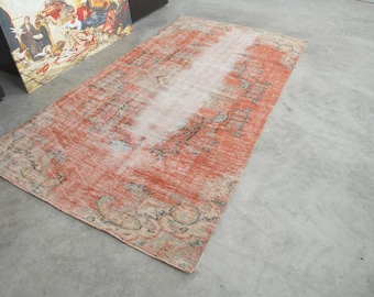 5x8 Turkish Rug,Vintage Rug,Handmade Wool Rug,Oushak Rug 5x8,Vintage Area Rug,5x8 Rug,Turkish Area Rug,Muted Rug 5x8,Anatolian Turkey,362