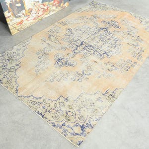 Turks tapijt 5 x 8, vintage tapijt, handgemaakt wollen tapijt, Oushak-tapijt 5 x 8, vintage tapijt, 5 x 8 tapijt, Turks tapijt, gedempt tapijt 5 x 8, Anatolisch Turkije, 1334