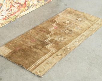 2x4 Oushak Rug,Vintage Small Rug,2x4 Turkish Rug,2x4 Small Rug,Turkish Bathroom Rug,2x4 Door Mat Rug,Handmade Rug,Anatolian Small Rug,571