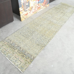 2x9 Rug,Turkish Runner,Vintage Runner 2x9,Wool Runner,Oushak Runner Rug,Hallway Rug,Handmade Rug Runner,Anatolian Rug,2x9 Oushak Rug,1213