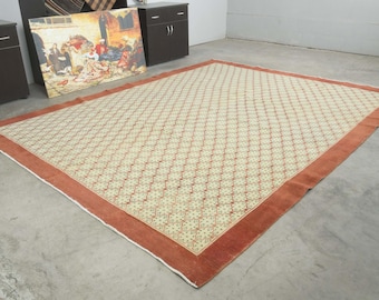 8x10 Turkish Rug, Oversize Oushak Vintage Rug, Handmade Wool Carpet,8x10 Area Rug, Neutral Large Rug,Muted Rug 8x10,Anatolian Turkey,254