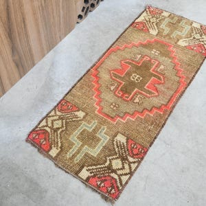 1x3 Turkish Rug,Vintage Small Rug,Turkish Bathroom Rug,1x3 Small Rug,1x3 Door Mat Rug,Handmade Rug,Anatolian Small Rug,1x3 Oushak Rug,652