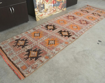 3x11 Rug,Turkish Runner,Vintage Runner 3x11,Wool Runner,Oushak Runner Rug,Handmade Rug Runner,Anatolian Rug,3x11 Oushak Rug,Hallway Rug,553