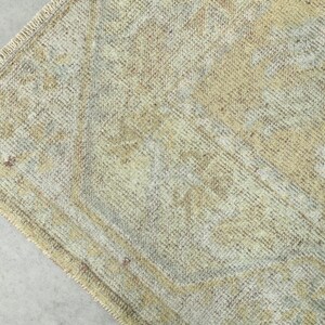 3x4 Turkish Rug,Handmade Wool Rug,Small Oushak Rug,Vintage Small Rug,3x4 Small Rug,Turkish Rug 3x4, Muted Doormat Rug,Anatolia Small Rug,952 image 8