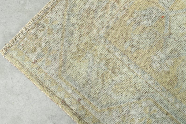 3x4 Turkish Rug,Handmade Wool Rug,Small Oushak Rug,Vintage Small Rug,3x4 Small Rug,Turkish Rug 3x4, Muted Doormat Rug,Anatolia Small Rug,952 image 8