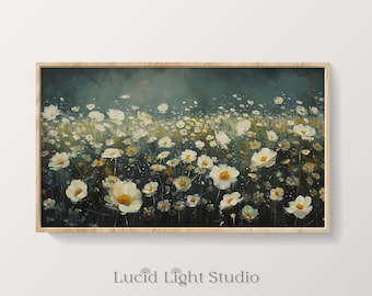 Wildflower TV Art | Summer Art | Frame TV Artwork | Samsung Frame TV Art | Antique Floral Painting | Flower Picture | Neutral Modern Decor