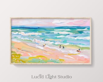 Beach Painting | Ocean Painting | Ocean Waves | Seascape Painting | Samsung Frame TV Art | TV Art | Digital Download
