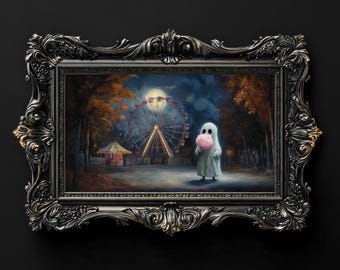 Moody Halloween Art | Ghost Painting | Dark Academia | Gothic Artwork | Dark Cottagecore | Frame TV Artwork | Samsung Frame TV Art