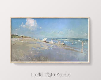 Beach Painting | Ocean Painting | Ocean Waves | Seascape Painting | Samsung Frame TV Art | TV Art | Digital Download