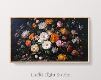 Still Life Painting | Flower Picture | Roses Painting | Frame TV Artwork | Samsung Frame TV Art | Antique Floral Painting | Instant Download
