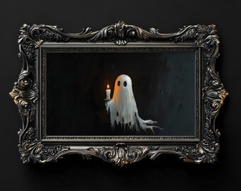 Moody Halloween Art | Ghost Painting | Dark Academia | Gothic Artwork | Dark Cottagecore | Frame TV Artwork | Samsung Frame TV Art