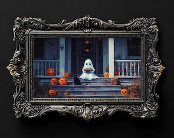 Moody Halloween Art | Ghost Painting | Dark Academia | Gothic Artwork | Dark Cottagecore | Frame TV Artwork | Samsung Frame TV Art