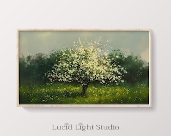 Apple Blossoms Painting | Summer Art | Frame TV Artwork | Samsung Frame TV Art | Antique Floral Painting | Flower Picture | TV Picture Frame