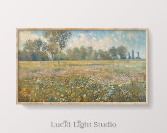 Wildflower TV Art | Summer Art | Frame TV Artwork | Samsung Frame TV Art | Antique Floral Painting | Flower Picture | Neutral Modern Decor