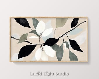Samsung Frame TV Art | Magnolia Flowers | Floral Artwork | Wabi Sabi | Japandi | Wabi Sabi | Digital Download | Samsung The Frame | Neutral