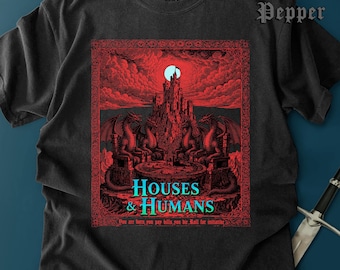 Houses and Humans Shirt, Comfort Colors® Unisex Retro Shirt, DnD T-Shirt, Dungeons & Dragons Tee, Gothic