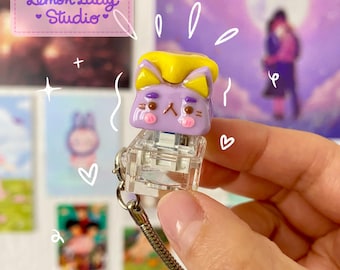 Kawaii Keycap Clicker Toy: Handmade Fidget Keychain for Gamers