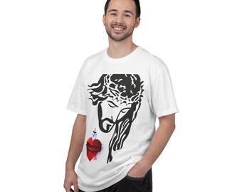 Heilig Hart van Jezus T-shirt | Kledinggeverfd Faith-T-shirt