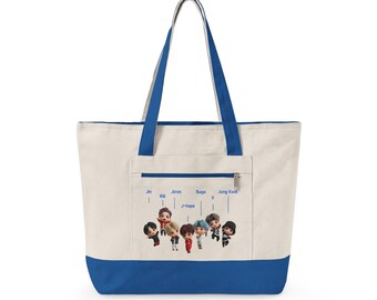 Kleine bruine canvas draagtas |  Zakje met ritssluiting