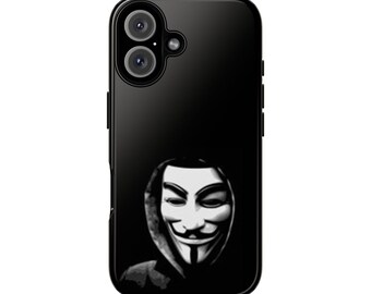 Guy Fawkes-maskertelefoonhoesje | Anoniem hackerontwerp met capuchon