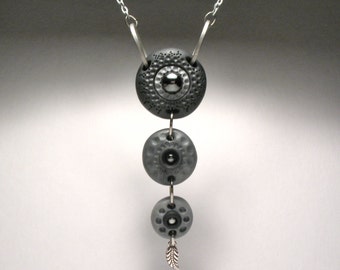 Dream Weaver Necklace - OOAK Polymer Clay & Hematite Necklace
