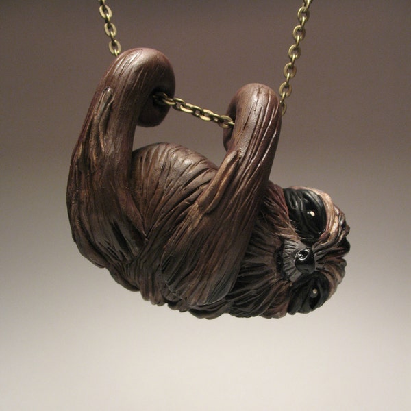 RESERVED for grahtoestudio - Smiling Sloth Necklace