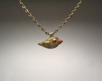 Yellow Bird Necklace - Polymer Clay Jewelry