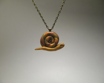 Snail Necklace - Polymer Clay Jewelry - Artisan Crafts