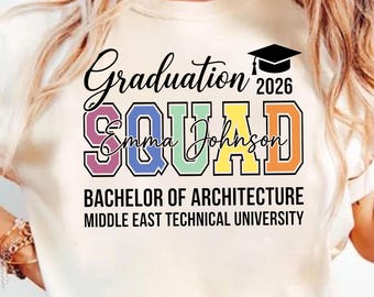 Comfort Colors® Personalized Graduation Shirt, Graduation Squad Shirt, Class of 2026 Family Graduation Shirts, School Graduation Gift