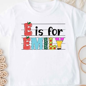 Custom Kids Name Back To School Shirt Shirt, Toddler First Day of School Tee Kindergarten Shirt With Name, First Day School Outfit
