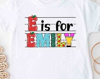 Custom Kids Name Back To School Shirt Shirt, Toddler First Day of School Tee Kindergarten Shirt With Name, First Day School Outfit
