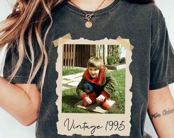 Custom Vintage Photo And Year Shirt, Custom Shirt With Picture Personalized 30th Birthday Gift Vintage 30th Birthday Party Vintage Est Shirt