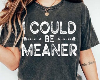 I Could Be Meaner Shirt Comfort Colors®, Sarcastic Shirt, Funny Humor Shirt, Sarcasm Shirt, Funny Quote Shirt