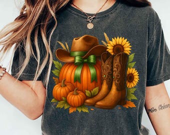 Howdy Pumpkin Shirt, Western Fall Shirt, Fall Coquette Bow T Shirt, Fall Vibes, Fall Sweatshirt, Thanksgiving Gift, Cowgirl Shirt
