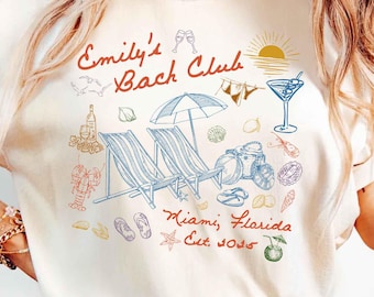 Custom Beach Club Bachelorette Shirt. Coastal Themed Bachelorette Party Shirt, Miami Bach Club Tshirt, Bridal Party Shirt, Bridesmaid Gift