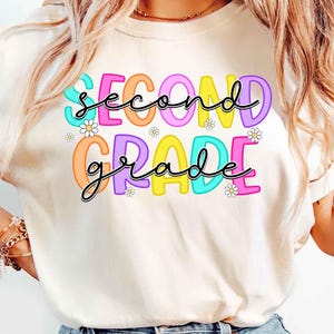 Second Grade Teacher Shirt, Comfort Colors 2nd Grade Team Tees, Floral Daisy 2nd Grade, New Teacher Tshirt, Gift for Teacher, Back to School