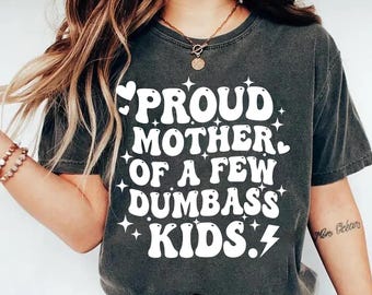 Retro Comfort Mom T-Shirt, Funny Mother’s Day Sweatshirt, Proud Mother of a Few Dumbass Kids Shirt, Sarcastic Mama Gift Tee