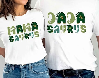 MamaSaurus/DadaSaurus Tees, Matching Family Dinosaur Birthday shirts, Kids Dino Tee, Mom/Dad Dino Tees, Mommy and Me Family Tees 1